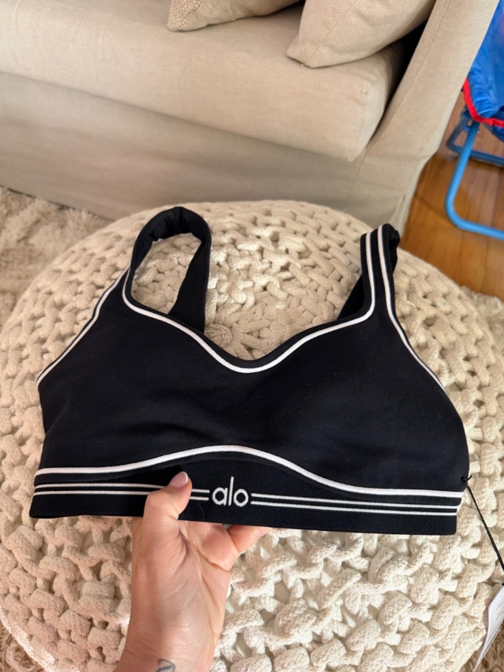 Alo Airbrush Heart Throb Bra โ Black/White โ NEW WITH TAGS - Picture 5 of 5